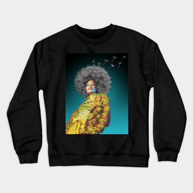 Dandelion Wishes Crewneck Sweatshirt by tesiamarieart